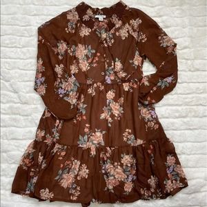 American Eagle Brown Floral Dress Easter Dress Sz M